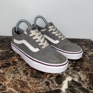 Vans Skateboard Off The Wall Skate Shoes Womens 6.5 Gray Grey 500714 Jersey Knit